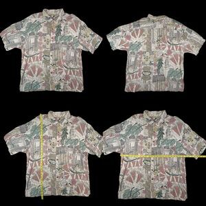 Vintage Rainforest Cafe Hawaiian Shirt Mens XL Chicago All Over Button Up